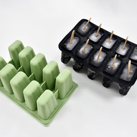 Offre Spéciale : Moules à Glaces Réutilisables à 10 Cavités en Silicone Alimentaire, Démoulage Facile, avec Bâtonnets en Bois