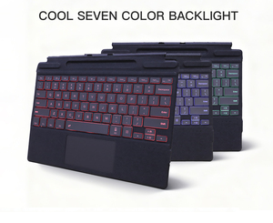 Syx คีย์บอร์ดแม่เหล็กเรืองแสง RGB สำหรับ <span class=keywords><strong>Microsoft</strong></span> Surface Pro <span class=keywords><strong>8</strong></span> 9 10ฝาครอบไร้สาย BT พร้อมแทร็คแพดที่จับปากกาแบบบาง - Product Image 6
