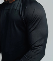 T-shirts de sport à manches longues pour hommes, personnalisés, à séchage rapide, en polyester et élasthanne de haute qualité, avec ourlet incurvé