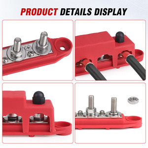 Kit de Conexión de Batería Rojo con Bloque de Distribución de 4 Pernos M8 M10 para RV y Marino - Product Image 3