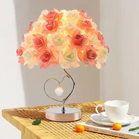 Lampe de table en forme de rose Décoration de chambre Mariage Lumières LED de nuit