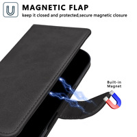 Étui portefeuille en cuir artificiel certifié pour iPhone 17 16 Pro Max, avec porte-cartes de visite OEM, style professionnel