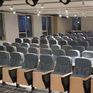 Silla de Auditorio con Diseño Moderno, Muebles de Teatro Comerciales y Cómodos, Estructura Metálica con Tablero de Escritura Plegable, Silla Escolar - Product Image 1