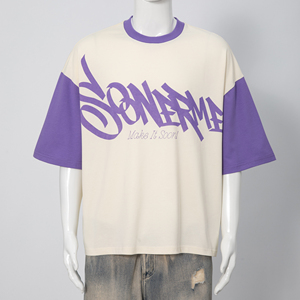 Chất Lượng Hàng Đầu Thiết Kế Màu Chắp Vá Ringer T-Shirt Cotton Đồ Họa Áo Thun Với In Kỹ Thuật Số - Product Image 4