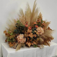 GOG028 Vente en gros de centres de table artificiels 60cm dorés Fleurs en soie Pivoine Souffle de bébé Arrangement de table de mariage Mariage