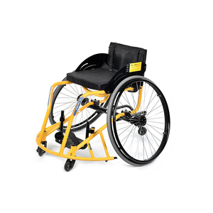 Fauteuil roulant de basketball professionnel, cadre jaune, léger, pour terrains extérieurs - Product Image 4