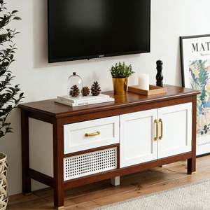 Meuble TV scandinave personnalisé Balom, unité multimédia en bois, table de rangement à profil bas pour la décoration intérieure du salon - Product Image 2