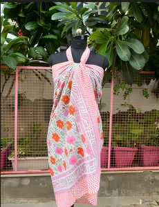 Traje de Baño Enterizo para Mujer con Estampado Floral, Cuello Halter, Asimétrico, Drapeado, Elástico, de Poliéster, para Playa - Product Image 1