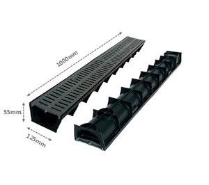 Caniveau de drainage extérieur en <span class=keywords><strong>plastique</strong></span> de conception française pour aménagement paysager et jardin, grilles décoratives vertes/marron, installation facile en DIY - Product Image 5
