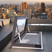Fenêtre de toit en verre électrique au design moderne avec télécommande, ouverture automatique, éclairage du sous-sol, puits de lumière ventilé