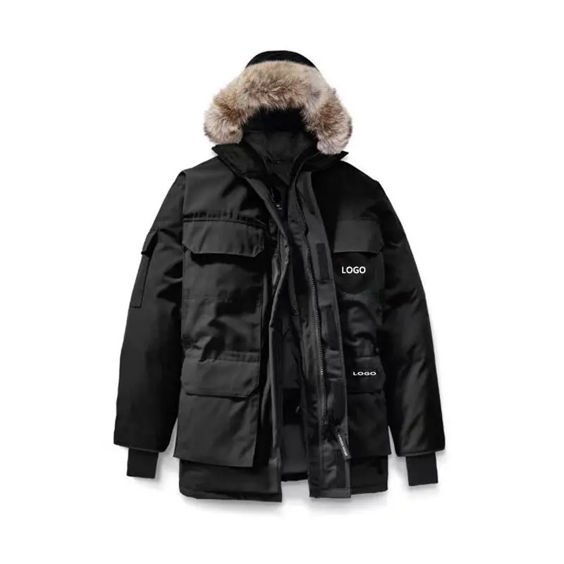 Ropa de invierno para hombre, chaqueta con capucha de estilo canadiense, impermeable con capucha, chaquetas de talla grande