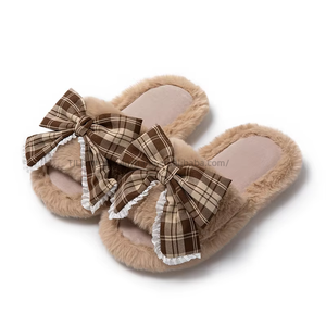 Pantoufles pour femmes, nouveaux modèles, semelle en PVC, pantoufles à nœud pour femmes, pantoufles en fausse fourrure pour femmes, sandales à prix raisonnable - Product Image 4