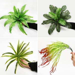 צמח מלאכותי עלים פלסטיק פרח בעציץ חבורה של צמחי מים ירוק גן - Product Image 2