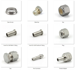 Raccords de compression à double ferrule pour instruments en acier inoxydable 316 de type High - Product Image 4