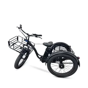 Праздничные пикники 500 Вт мотор 20-дюймовый 3-х колесный 7-скоростной трехколесный велосипед для взрослых с корзиной