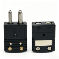 Adaptateur de borne de prise mini en plastique noir, connecteur thermocouple standard de type J mâle et femelle pour four de traitement