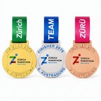 Médaille de finisseur personnalisée ronde, médaille de récompense argentée ou or rose, souvenir d'événement pour marathon