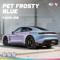 Film vinyle auto-adhésif KUCAI PET bleu givré pour voiture, autocollants vinyle PVC, livraison rapide, changement de couleur de la carrosserie