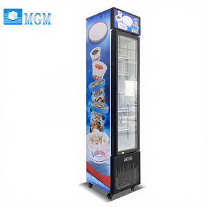 Congélateur <span class=keywords><strong>vertical</strong></span> commercial mince avec porte vitrée pour la présentation de glaces et d'aliments surgelés pour les magasins de détail et les supermarchés - Product Image 2