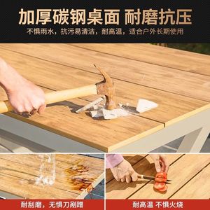 Outdoor Rattan Garden <b>Table</b> And Chairs Set <b>Aluminum</b> Alloy Frame 6 Seater Patio Furniture For Courtyard Terrace Outdoor Use - Product Image 5