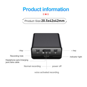 365 ngày chờ Mini ghi âm kỹ thuật số thời gian dài vòng lặp lớp phủ ghi âm âm thanh định dạng thiết bị nghe nhỏ - Product Image 4