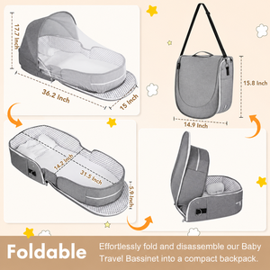 Borsa Lettino da Viaggio Pieghevole alla Moda, Borsa a Tracolla Portatile da Donna con Ampio Spazio di Stoccaggio, Culla Portatile per Neonati - Product Image 4