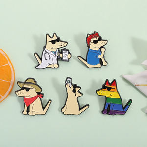 เข็มกลัดเคลือบรูปการ์ตูนรูปตัวการ์ตูนน่ารักแว่นกันแดดสีรุ้งสำหรับคุณหมอสุนัขปกเสื้อเครื่องประดับของขวัญสำหรับแฟนๆขายส่ง - Product Image 2