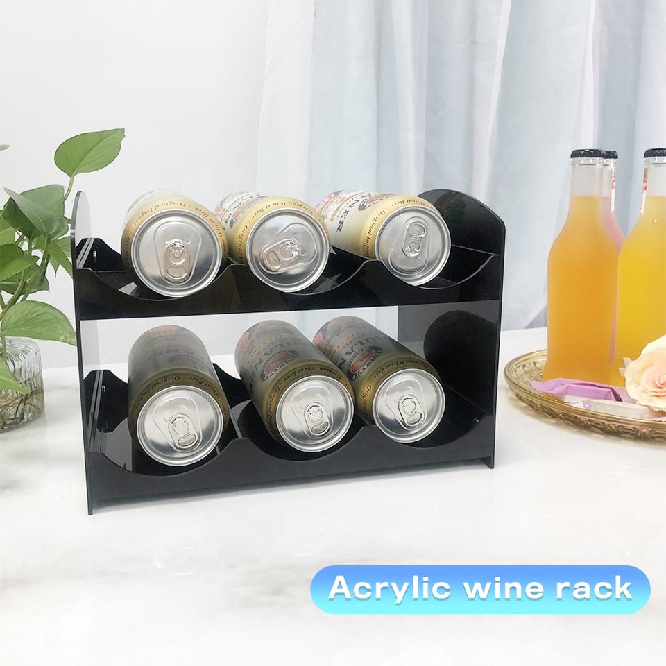 Beer Can Display Rack Customized OEM & ODM Black Colored Acrylic 6 Pack Beverage Beer Cans ...