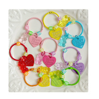 Porte-clés en métal transparent avec petit ours et cœur, breloque mignonne pour coque de téléphone DIY et pendentif de sac d'étudiant