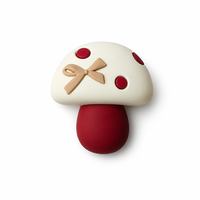 Breloques et décorations pour chaussures, mignonnes, en forme de nœud, de champignon et de fleur, style Kawaii, en PVC 3D, motif dessin animé, pour sabots, sandales et pantoufles