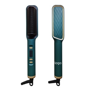 <span class=keywords><strong>Brosse</strong></span> lissante <span class=keywords><strong>chauffante</strong></span> portable PTC avec logo personnalisé 2 en 1, peigne lisseur de cheveux, fer <span class=keywords><strong>à</strong></span> <span class=keywords><strong>friser</strong></span> - Product Image 3