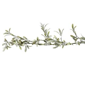 Ghirlanda Natalizia Artificiale di 1,5 m con Fogliame Floreale Verde e Mistletoe con Bacche Bianche per Decorazione Porta e Mensola - Product Image 3