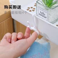 Chariot de cuisine en plastique pliable à 3 niveaux en forme de rectangle pour le rangement des légumes avec crochets pour la salle de bain