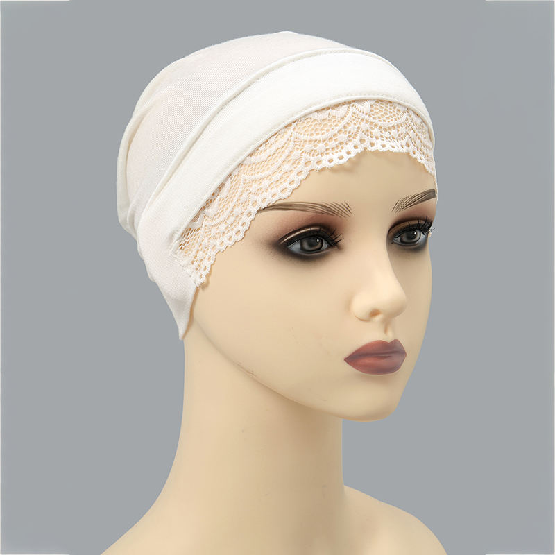 Stylish New Plain Muslim Headscarf Premium Inner Hijab Lace Instant Hijab  Women Cotton Hijab Undercap