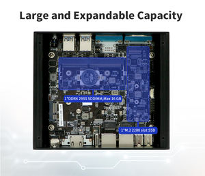 <span class=keywords><strong>Intel</strong></span> <span class=keywords><strong>Celeron</strong></span> N5095 четырехъядерный Win Linux Безвентиляторный мини-ПК 2HD 4usb3. 1 2RJ45 Ланс DC 12 В мини-бокс ПК для MES Workshop - Product Image 3