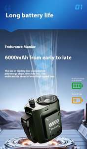 Ventilador Portátil de Cintura 2026 para Camping con USB, Batería Recargable de 6000mAh, Ventilador de Cinturón, Banco de Energía para Exteriores, Ventilador de Trabajo - Product Image 6