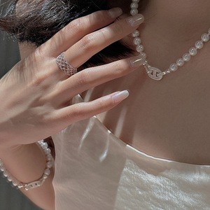 Collier en argent pur S925 de style antique avec zircon, nez de cochon, simple, léger, vintage, chaîne de clavicule, design de niche, bijoux en perles - Product Image 3