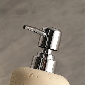 Distributeur de salle de bain en <span class=keywords><strong>travertin</strong></span> 500 ml, flacon de luxe pour shampoing et gel douche avec pompe en acier inoxydable - Product Image 4