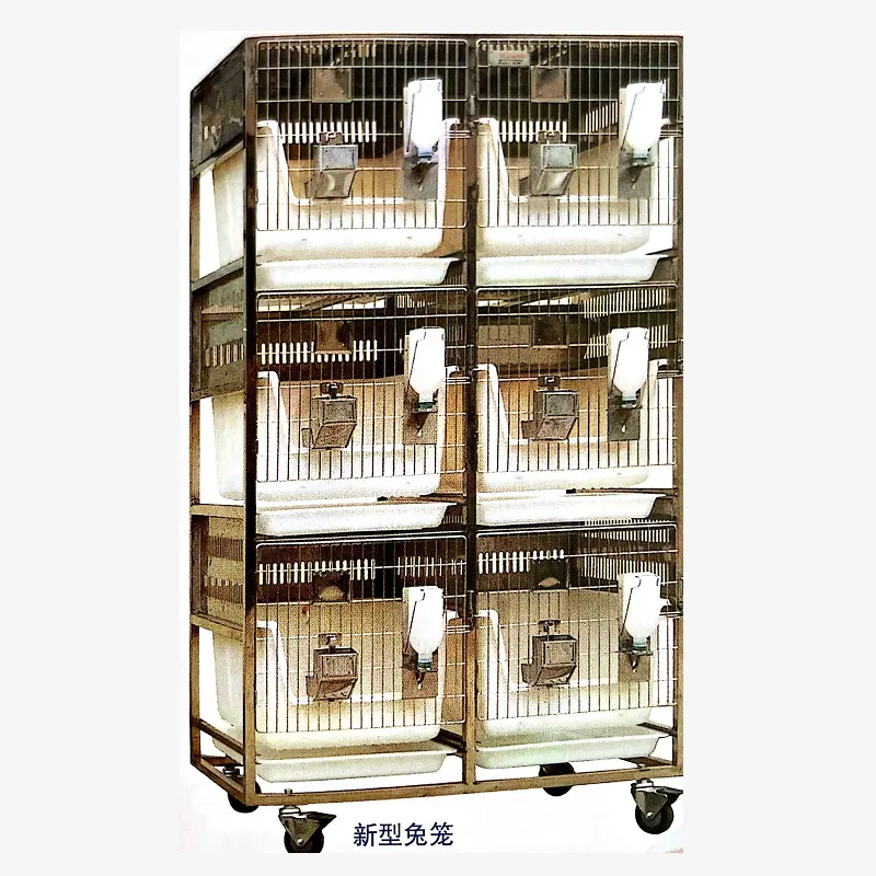 Laboratory Stainless Steel Animal Rabbit Breeding Cages with Rack Shelf Feeding bottle for Sale