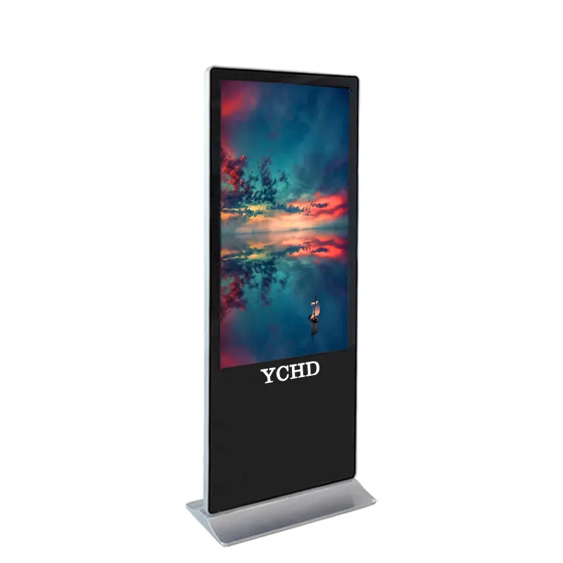 YCHD-Pantalla de publicidad de 55 pulgadas, reproductor de señal digital led de pie, android, wifi