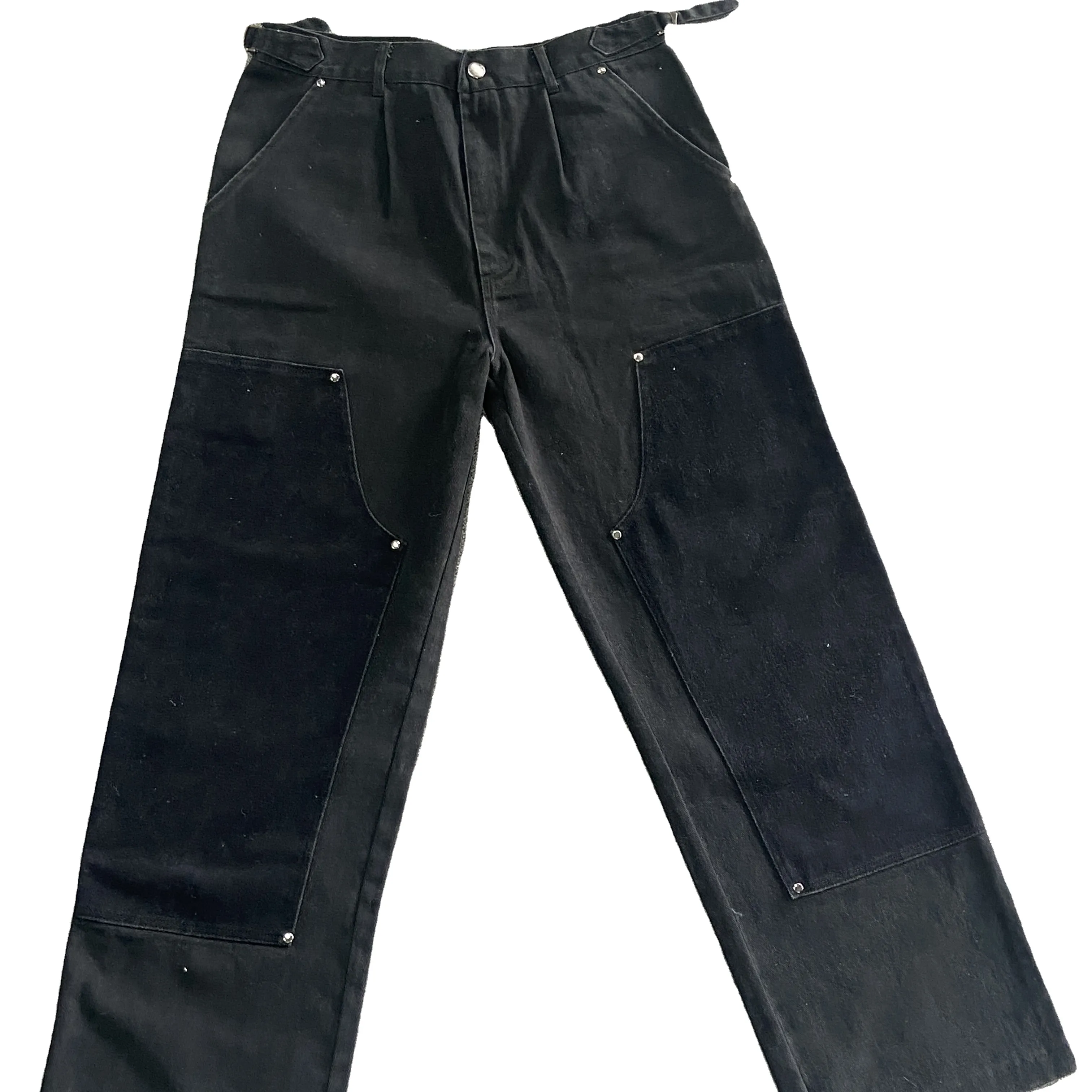 Zarif ağır yükseklik erkek pantolon tuval pamuk hazırlanmış düz bacak düz bacak pantolon