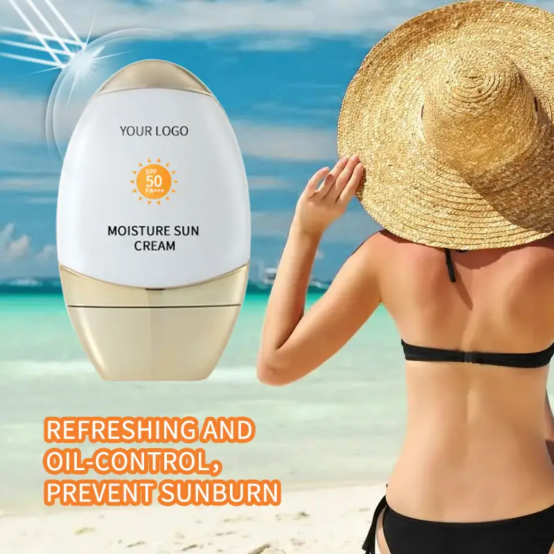 Crème solaire anti-âge et hydratante hyaluronique Waterproof Private Label Custom Your Brand Body Sunburn Prevention Cream Spf 50