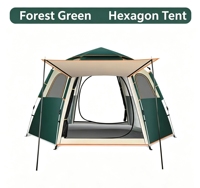 Tente de camping hexagonale à ouverture rapide quatre saisons, écologique, une chambre, en tissu Oxford épais et fibre de verre, avec maille imperméable pour la vente en gros