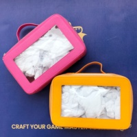Sac de Mahjong en Cuir PU Personnalisé avec Fenêtre Transparente, Étui de Rangement pour Tuiles de Mahjong avec Poignée