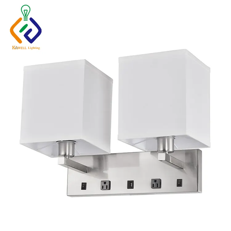 Guestroom Wall Mount Light Fixtures Double Headboard Sconce Design Modern Led Wall Sconce Hotel Lamp with Switch on Base
