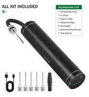 Tragbare Mini Smart Ball Luftpumpe Schwarz 15psi Reifen druckpumpe LED Licht Aufblas kugel mit Lithium batterie