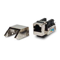 Connecteur Keystone et coupleur FTP Cat6A RJ45 8P8C entièrement blindés avec contacts en bronze phosphoreux plaqués or
