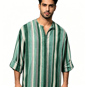 Abbigliamento mediorientale di alta qualità PF, tuta araba da <span class=keywords><strong>uomo</strong></span>, abbigliamento islamico casual a righe stampato, abbigliamento musulmano - Product Image 2