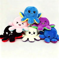 Peluche Poulpe Réversible 20 cm – Jouet en Peluche Octopus à Émotions Changeantes – Vente en Gros Direct Usine