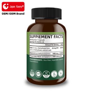 Cápsulas de metilfolato con etiqueta personalizada para apoyar la salud del cerebro y el corazón para mujeres y hombres, suplemento de metilfolato - Product Image 5